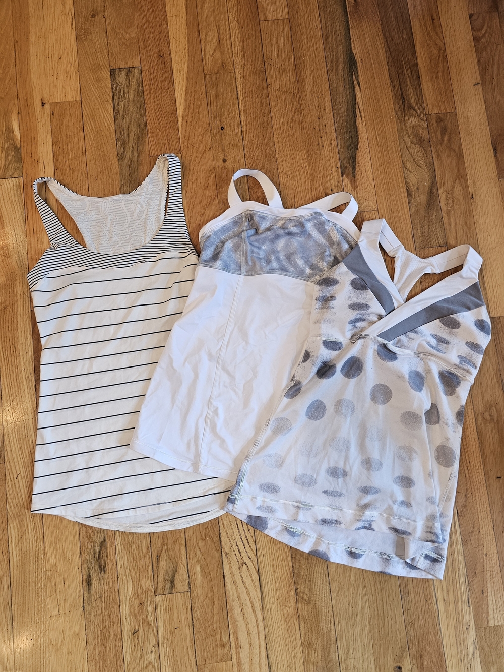 lululemon athletica White and Gray Women’s Tank Tops- Three Tanks